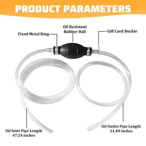 Gasoline Siphon Hose Pump Portable Manual Fuel Transfer Kit For Water And Diesel High Flow Siphon Pump with hose and valve