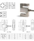 Beefy S Type Load Cell For Tension And Compression With 3m Cable Scale Sensor 5kg To 5t Range IP65 IP66 Waterproof High Precision 2.0 mV per V 0.2 percent Accuracy Industrial Grade Force Weight Sensor For Scales. S-type load cell with wiring diagram and dimensions.