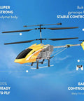 Unbreakable Gyro RC Helicopter with Three Point Five Channel Stability, Ultra Durable Polymer Frame for Indoor and Outdoor Flights, Red Edition in flight