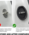 Before and after comparison of GMC Sierra door lock with Top Tier Silicone Door Lock Dampers For Gmc Sierra 1500 2500 3500 SLT AT4 Denali 2019 2026.