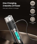 Rechargeable Milk Frother With Game-Changer Stepless Speed Control showing USB-C charging and power capacity