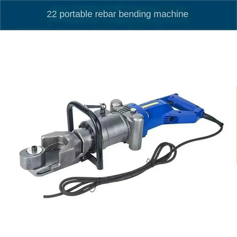 Heavy Duty Electric Rebar Cutter And Steel Bar Bending Machine with compact design and integrated clamp for 22mm rods.