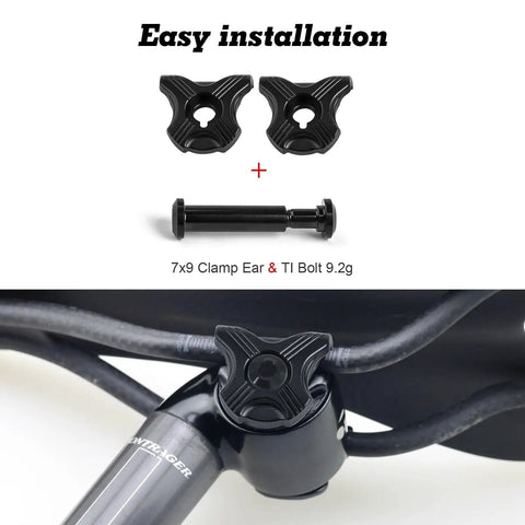 Bike Seatpost Ear Clamp 7x9 Titanium Bolt Kit for Carbon Rails CNC Aluminum Clamp lightweight and durable installation overview.