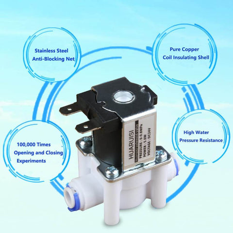 Quarter Inch 12 Volt Inlet Water Solenoid Valve Normally Closed For RO Reverse Osmosis Purification System with quick connect tubing