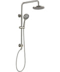 Retrofit Rain Shower System With 8 Inch Rainfall Shower Head, 5-Setting Handheld Spray, Slide Bar, Wall Mount, Brushed Nickel Finish.