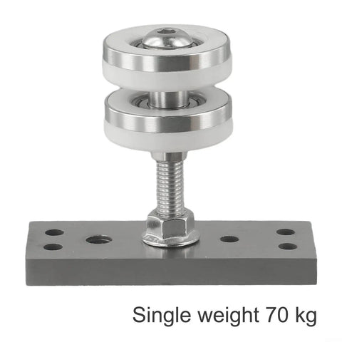 Heavy Duty Folding Door Pulley Featuring Ridiculously Smooth Nylon Rolling Wheel And Rock Solid Zinc Alloy Construction For Zero Hassle Barn Door Hardware Replacement System with metal base.