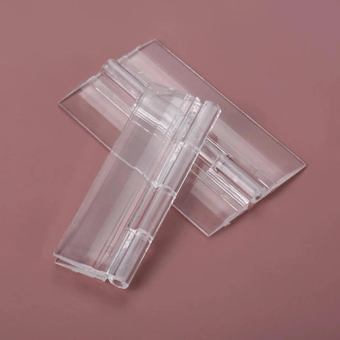 Two Pack Clear Acrylic Folding Hinges For Furniture Cabinets Jewelry Boxes 65 By 40mm Mini Hinge Hardware Set Durable Plastic Hinges
