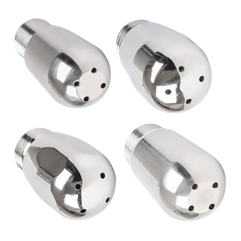 Stainless Steel Coffee Machine Nozzle Head With Four Hole Tip For Frothing Milk Durable Barista Grade Coffee Maker Component That Delivers Rich Creamy Espresso And Smooth Lattes Every Time, four-view
