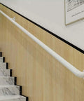 Adjustable Wrought Iron Handrail For Stairs White Galvanized Banister With Rust Resistant Finish Heavy Duty Safety Rail along indoor stairs.