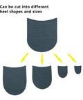 Two Pairs Rubber Heel Pads Replacement Kit With 3.5 mm Thick Anti Slip Cushions for Men and Women Leather Shoes shown in various sizes