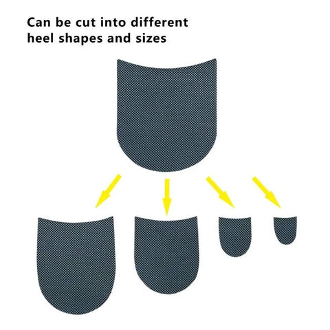 Two Pairs Rubber Heel Pads Replacement Kit With 3.5 mm Thick Anti Slip Cushions for Men and Women Leather Shoes shown in various sizes