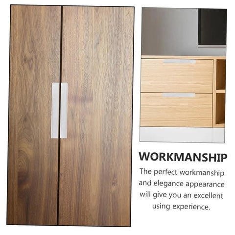 Hidden Finger Pulls For Cabinets And Drawers, 64mm Hole Spacing, Brushed Aluminum Invisible Handles on wooden cabinet