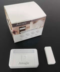 Door Activated LED Puck Lights 4 Pack cordless battery operated cabinet drawer closet lighting box and components shown