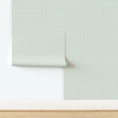 Badass Country Sage Green Matte Linen Wallcovering Pvc Free Heavy Duty Covering Holds Up In Wet Rooms Like Charm Brings Tight Modern Texture With Zero Fuss Paste To Paper Install, showing roll on wall.