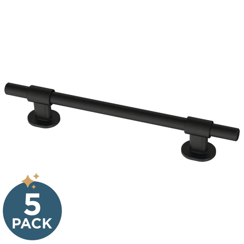 Dope Matte Black Adjustable Cabinet Handles Set Of 5 Drawer Pulls For Kitchen Cabinets Dressers And Cupboards Fits 1-3/8 To 6-5/16 Inch Hole Centers Modern Hardware Upgrade With Adjusta-Pull For Everyday Use, matte black metal handle, 5 pack