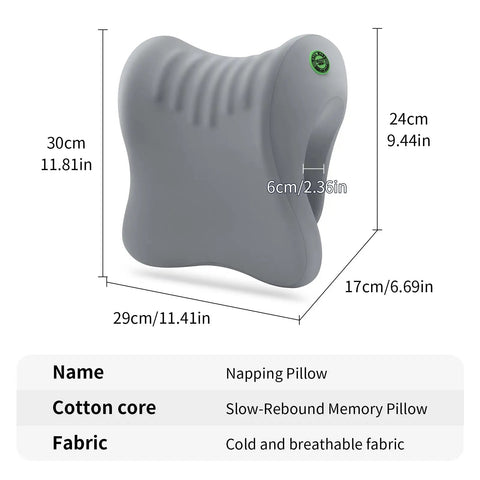 Ergonomic Office Chair Headrest With Adjustable Neck Support And Removable Washable Cover, gray memory foam napping pillow dimensions