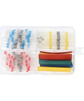 Fresh Pack Of 50 Solder Seal Wire Connectors Plus 13 Heat Shrink Tubes For Insulated Marine Electrical Butt Terminals, clear case