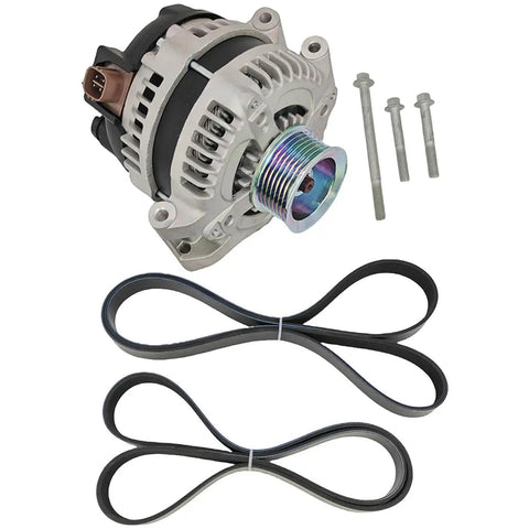 Alternator Replacement Kit For 2003 2007 Accord 2.4L L4 Direct Fit With 12V 105A Capacity CW Rotation 7 Groove Pulley Includes 2 Belts And 3 Bolts