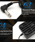 Standard plug and non-slip bottom of Sustain Pedal For Digital Pianos And Keyboards With Polarity Switch, Built To Last ABS Housing And Chrome Pedals, Works With Yamaha Casio MIDI Keyboards And More, Black
