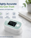 Portable Fingertip Pulse Oximeter with SpO2, Pulse Rate, Respiration Rate and Perfusion Index on a table
