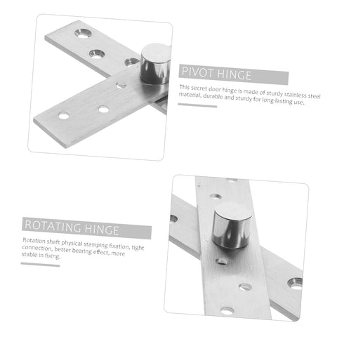 Close-up of 360 Degree Rotation Hidden Door Hinges Set 4 Pieces Stainless Steel Pivot Hinges for Wooden and Aluminum Doors
