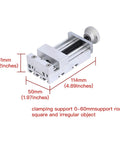 Knockout Mini Metal Lathe And Milling Machine For Tabletop Diy Shops clamping support, 31mm height, 114mm length, for soft metals and wood.