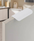 White 3.94 Inch Curved Edge Finger Pulls 10 Pack For Cabinets And Dressers 64mm Hole Centers Aluminum Alloy Back Mount Concealed Handles for cupboards