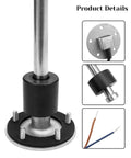 240-33 Ohms 8 Inch Fuel Level Sending Unit For Marine Boat Truck Car Fuel Water Level Gauge Sensor Stainless Steel 316 Tank Sender With Five Hole Mount, stainless sender base and wires