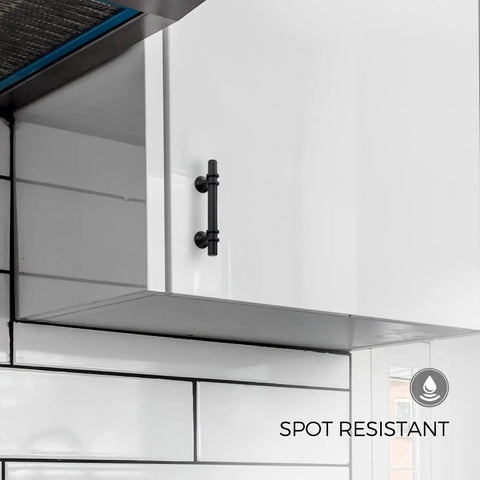 Black Cabinet Pulls 15 Pack With Three Inch Hole Centers on white kitchen cabinet, easy install, stainless steel, rust resistant
