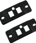 Rock Solid Heavy Duty Stainless Steel Corner Braces 12 Piece Kit With Screws black metal brackets showing cutouts for mounting.