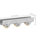 Heavy Duty Glass Sliding Door Roller Wheel Double Bearing Smooth Operator Pulley with three golden wheels metal track.
