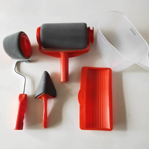 Premium Paint Roller And Brush Kit With Leak Proof Design And Crisp Corner Edgers For Flawless Wall Painting, includes roller and scraper.