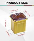10 Piece Mini Fuse Assortment Kit With Low Profile Blades For Trucks Cars And Rv Whips Hella Reliable 20A To 60A Electrical Protection, showing 60A yellow Jcase fuse size dimensions.