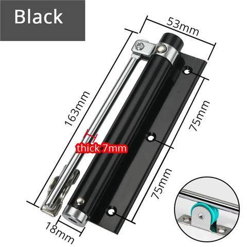 Heavy Duty Aluminum Door Closer With Adjustable Spring Soft Close Action Built To Last Black Finish Durable Door Hardware