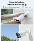 Wireless Outdoor Security Camera With Solar Or Battery Power, 2K Night Vision And 3MP Clarity, AI Detection, mounted outside wall