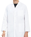 Long White Lab Coat For Men And Unisex Medical Pros Scientist Doctor Nurse Or Student Cotton Polyester Blend Soft Yet Durable With Two Patch Pockets And Chest Pocket With Pen Divider Medium Size