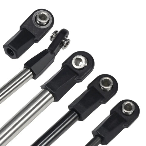 20 Pcs M4 Ball Joint End Rod Ends For One Tenth Scale RC Crawler Cars Upgrade Kit Compatible With TRX4 TRX6 SCX10 D90 TF2 CC01 Gen7 Gen8 Beefed Up Replacement Parts For Smooth Steering Lightweight Fit High Precision Easy Install, black metal rod ends