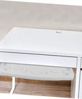 Heavy Duty Sliding Keyboard Tray Smooth Glide Under Desk Mount shown under a white desk for organized home office use.