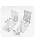 2 Pack Silver L Shaped Brackets With Wing Nuts For Roman Shades heavy duty metal mounting brackets with screws