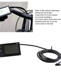 Electric LCD Display for E Bikes and Scooters 22.2mm handlebar fit supports 24V 36V and 48V systems IP65 rated ABS meter