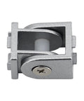 180 Degree Rotating Pivot Joints Set, 2020 Aluminum Zinc Alloy, Matte Gray Finish, 8 Pieces for Industrial Aluminum Frames, Smooth Burr Free Surface, High Corrosion and Wear Resistance, front view
