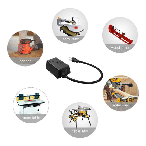 Automatic vacuum switch for power tools (BISS) by Amazon with current-sensing delay to prevent circuit overload
