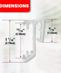 Upgrade Your Window Treatments With These Slick One Inch Mini Blind Valance Clips Clear UV Stable dimensions diagram for clear clips.