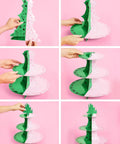 Assembly of Pink And Green Witch Cupcake Tower 3 Tier Party Ready Birthday Dessert Display Stand For Girls Party Decor Kids Wizard