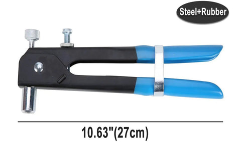 Threaded Rivet Nut Setter Insert Tool Kit 86 Pcs Workhorse Heavy Duty Hand Riveter, 10.63 inch tool with blue rubber handles