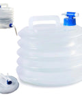 Portable Collapsible Water Container With Spigot For Camping And Road Trips, Lightweight Food Grade Water Storage Jug shown empty