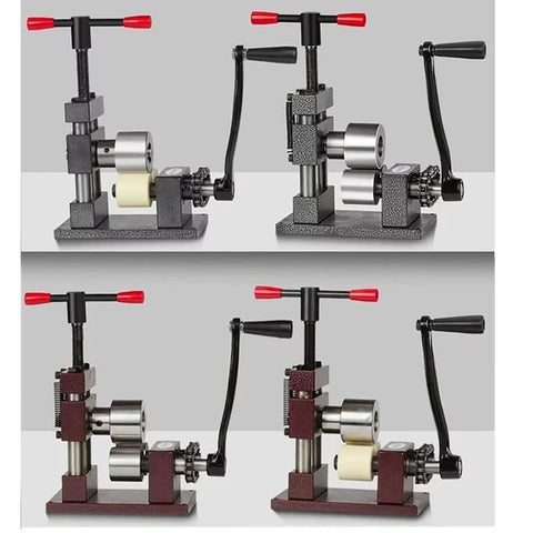 Kickass Ring And Bracelet Press Bender Machine With Adjustable Rolling Mill and Flat Bending Tool Spoon Forming Jig Metal Shaping Set at various angles.