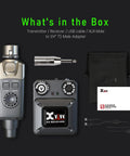 U4 Wireless In-Ear Monitor System For Studio And Live Gigs package with receiver, transmitter, cables, adapter, and pouch