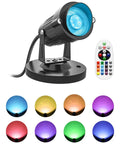 5W RGBW LED Indoor Uplights With Remote Color Changing Spotlight Kit for Home Decor Parties Christmas and Plants 120V 16 Colors