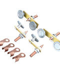 Jiawu Heavy Duty Magnetic Welding Support Set Includes 4 Pcs Durable Copper Tail Ground Clamps for Mechanical Repair, showing strong magnets and copper clamps.